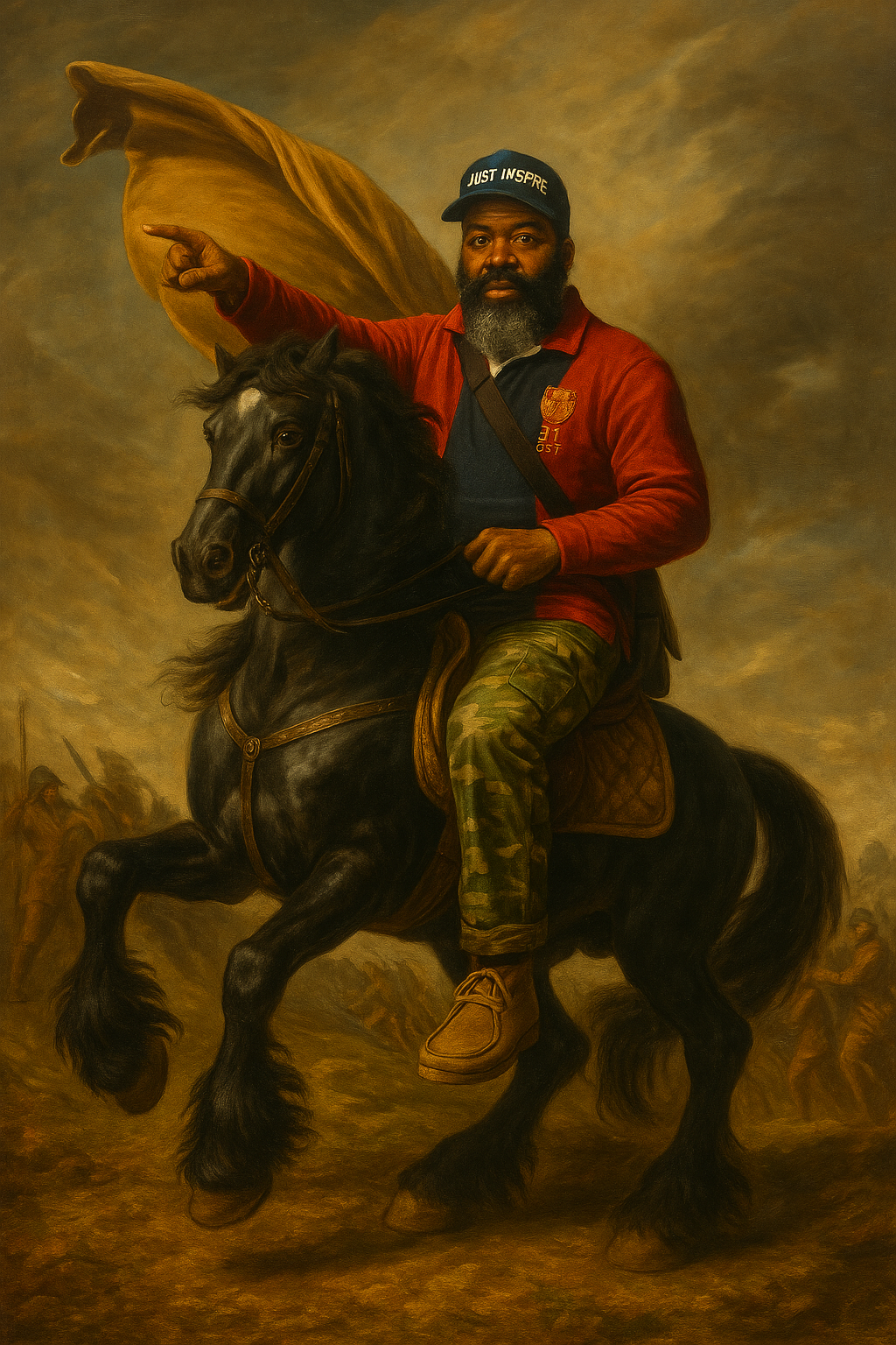 Justin H. Tucker on horseback