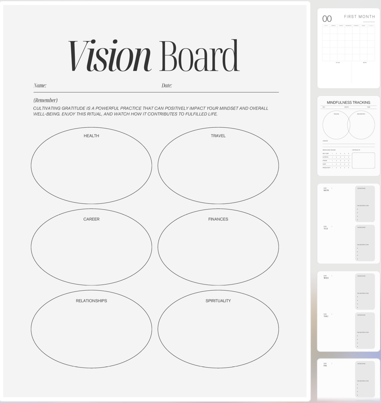 Agenda Book Interior Layout